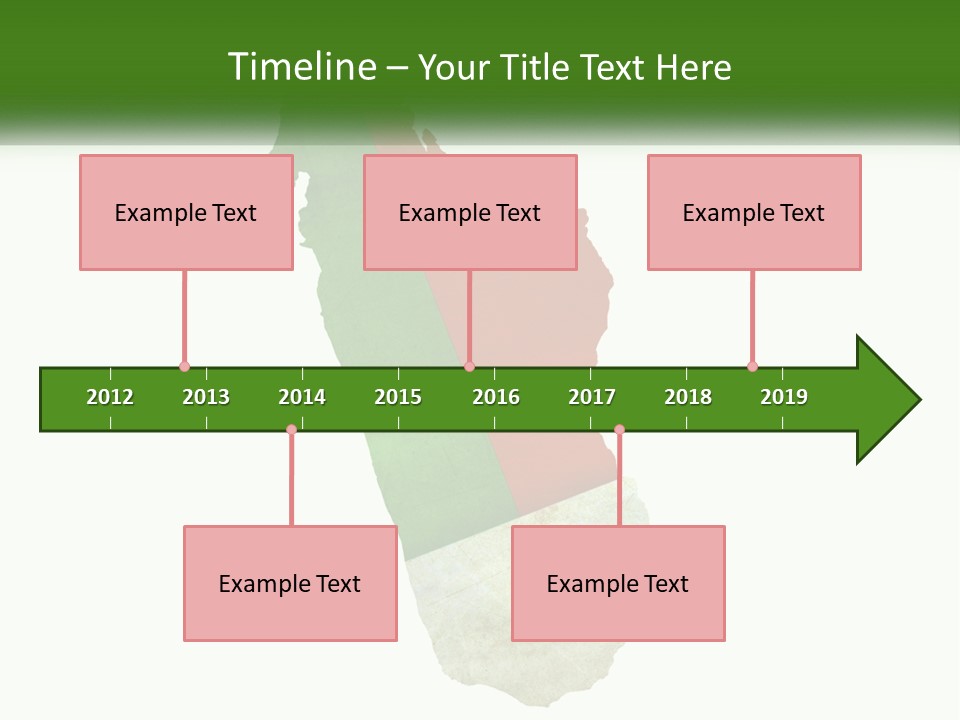 A Map Of The Country Of Italy With The Colors Of The Flag PowerPoint Template