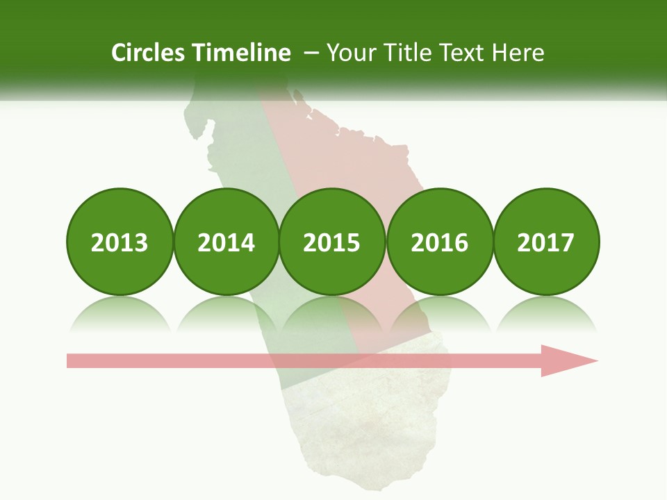 A Map Of The Country Of Italy With The Colors Of The Flag PowerPoint Template