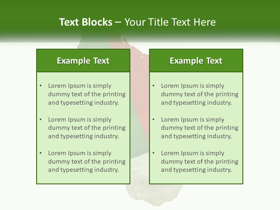 A Map Of The Country Of Italy With The Colors Of The Flag PowerPoint Template
