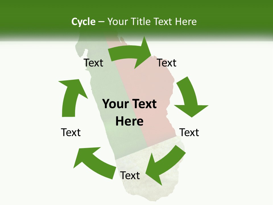 A Map Of The Country Of Italy With The Colors Of The Flag PowerPoint Template