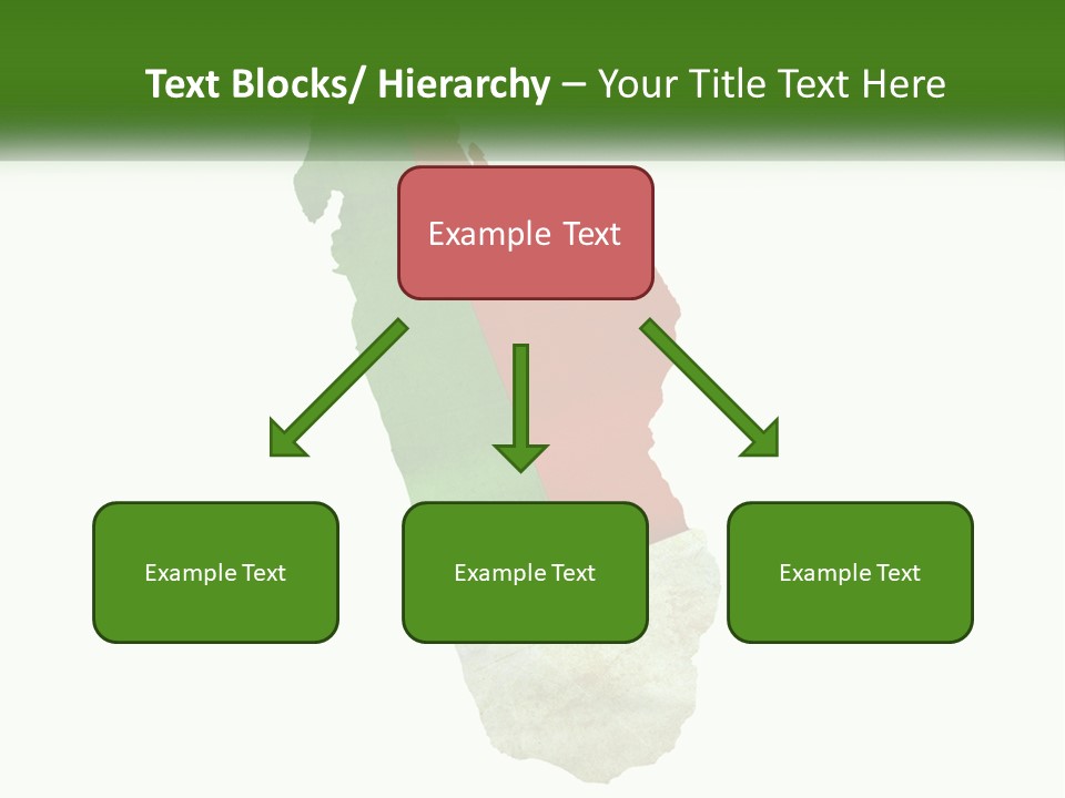 A Map Of The Country Of Italy With The Colors Of The Flag PowerPoint Template