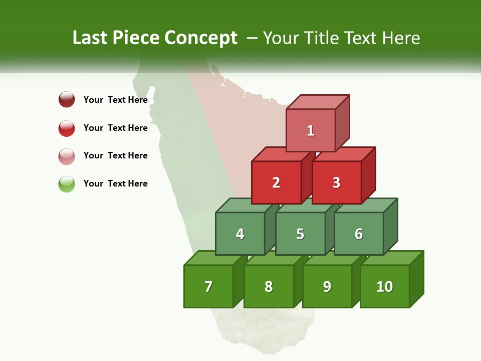 A Map Of The Country Of Italy With The Colors Of The Flag PowerPoint Template