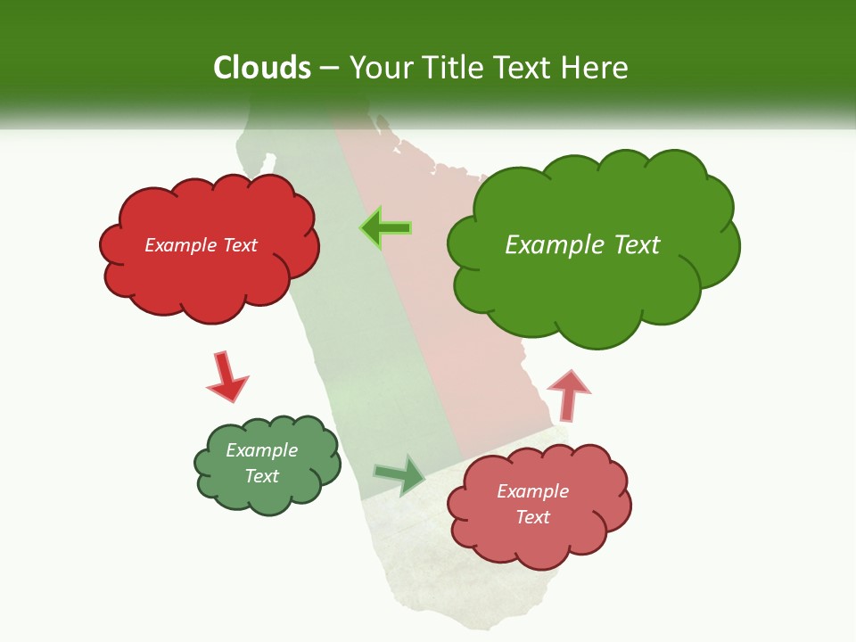 A Map Of The Country Of Italy With The Colors Of The Flag PowerPoint Template