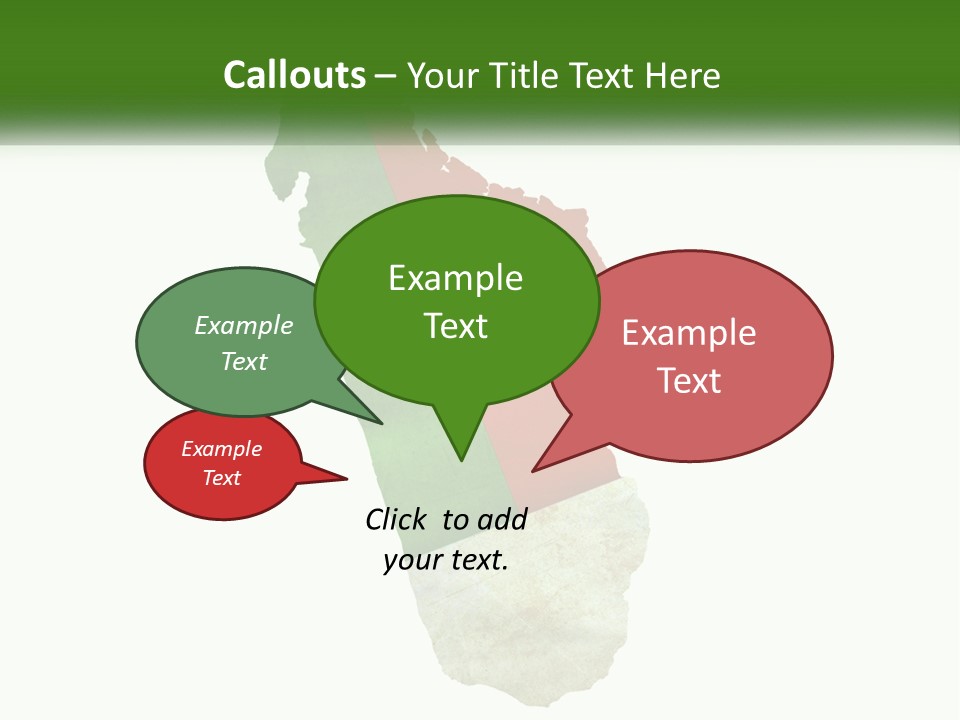A Map Of The Country Of Italy With The Colors Of The Flag PowerPoint Template