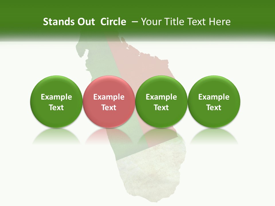 A Map Of The Country Of Italy With The Colors Of The Flag PowerPoint Template