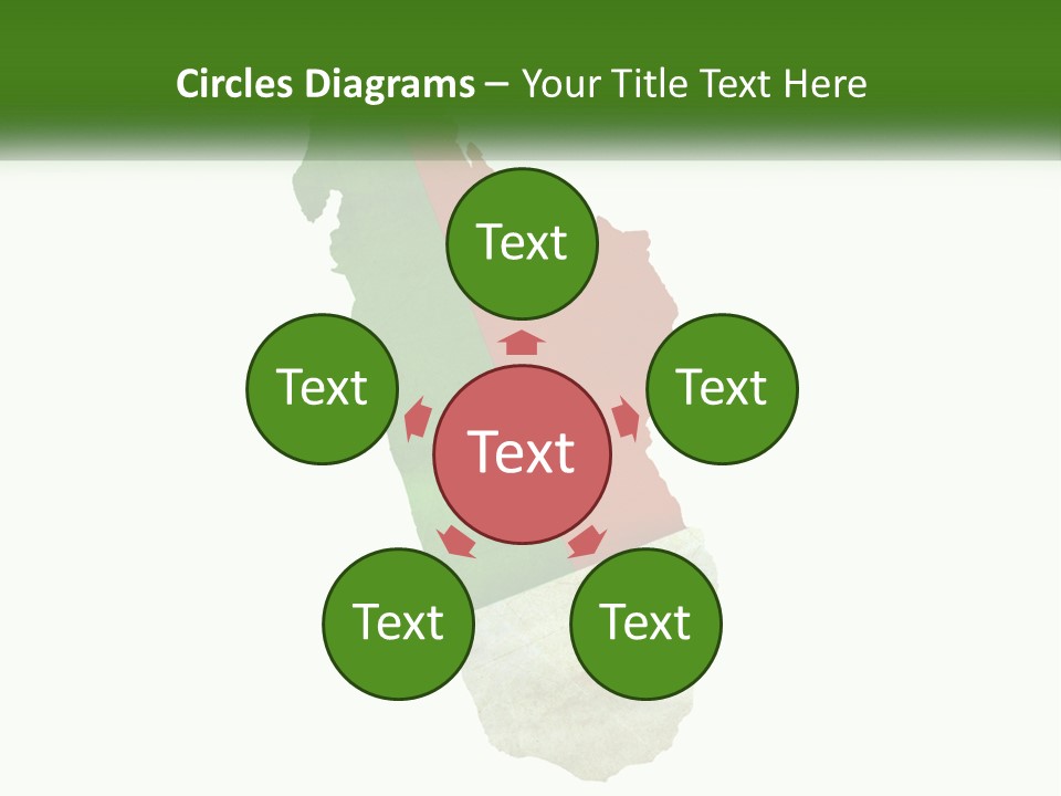 A Map Of The Country Of Italy With The Colors Of The Flag PowerPoint Template