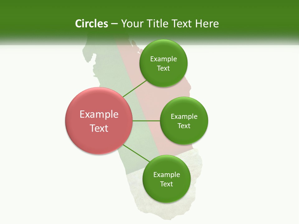 A Map Of The Country Of Italy With The Colors Of The Flag PowerPoint Template