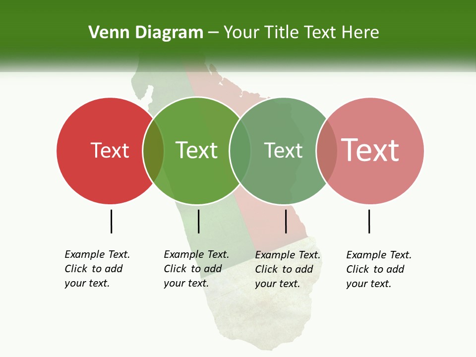 A Map Of The Country Of Italy With The Colors Of The Flag PowerPoint Template