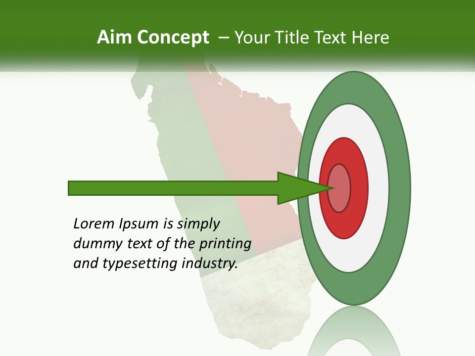 A Map Of The Country Of Italy With The Colors Of The Flag PowerPoint Template