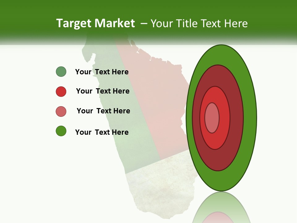 A Map Of The Country Of Italy With The Colors Of The Flag PowerPoint Template