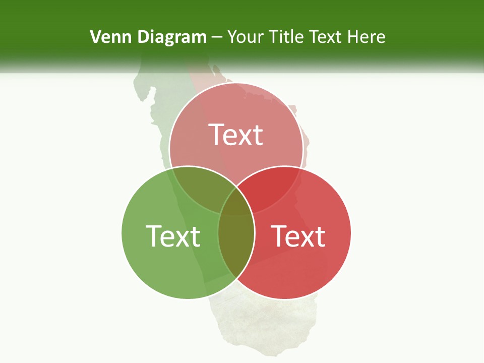 A Map Of The Country Of Italy With The Colors Of The Flag PowerPoint Template