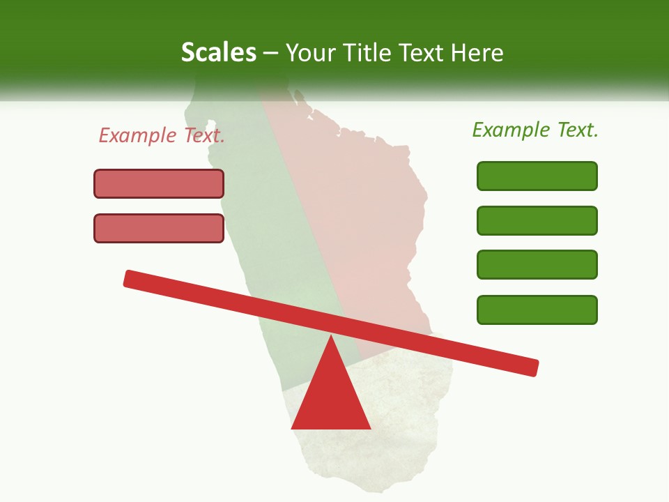 A Map Of The Country Of Italy With The Colors Of The Flag PowerPoint Template