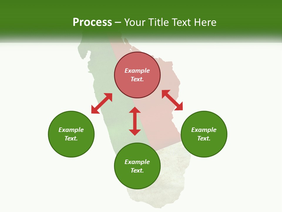A Map Of The Country Of Italy With The Colors Of The Flag PowerPoint Template