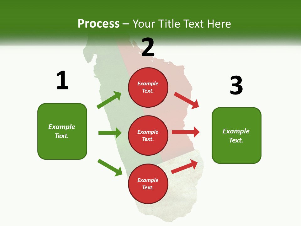 A Map Of The Country Of Italy With The Colors Of The Flag PowerPoint Template