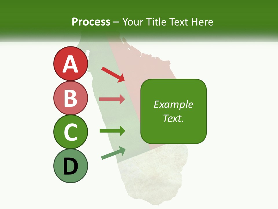 A Map Of The Country Of Italy With The Colors Of The Flag PowerPoint Template