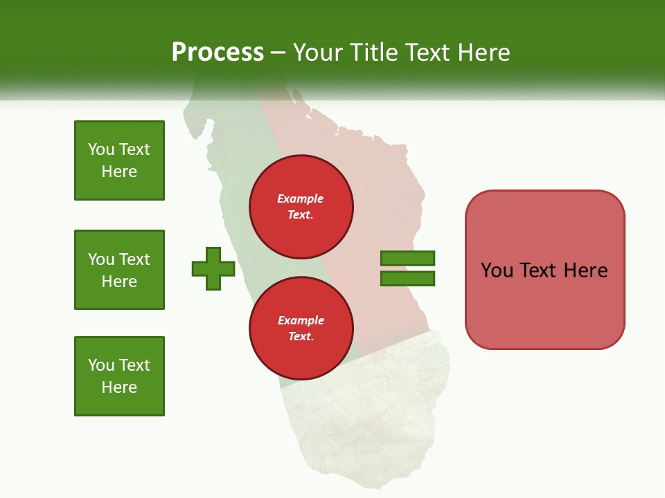 A Map Of The Country Of Italy With The Colors Of The Flag PowerPoint Template