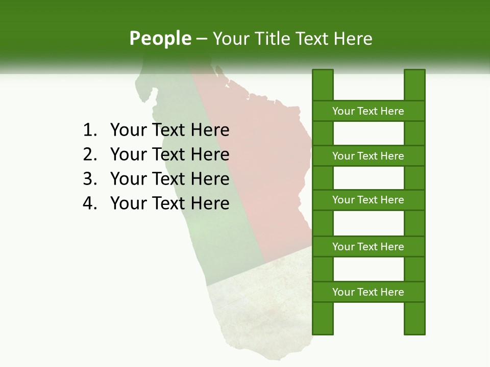 A Map Of The Country Of Italy With The Colors Of The Flag PowerPoint Template