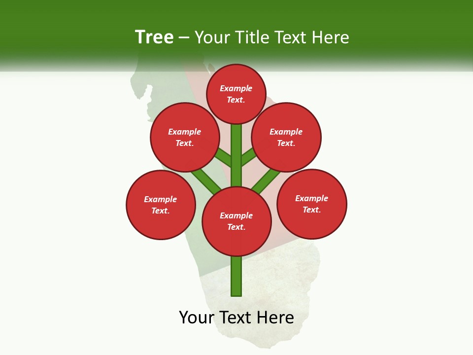 A Map Of The Country Of Italy With The Colors Of The Flag PowerPoint Template