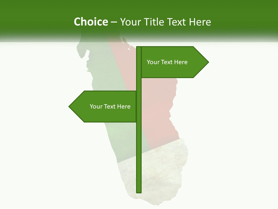 A Map Of The Country Of Italy With The Colors Of The Flag PowerPoint Template