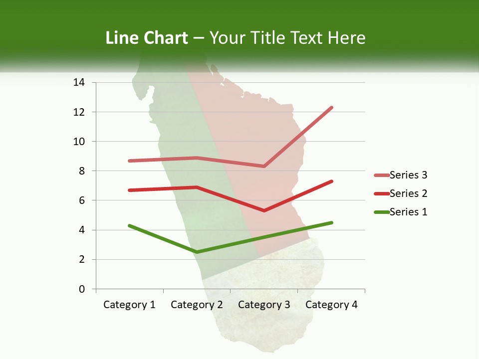 A Map Of The Country Of Italy With The Colors Of The Flag PowerPoint Template