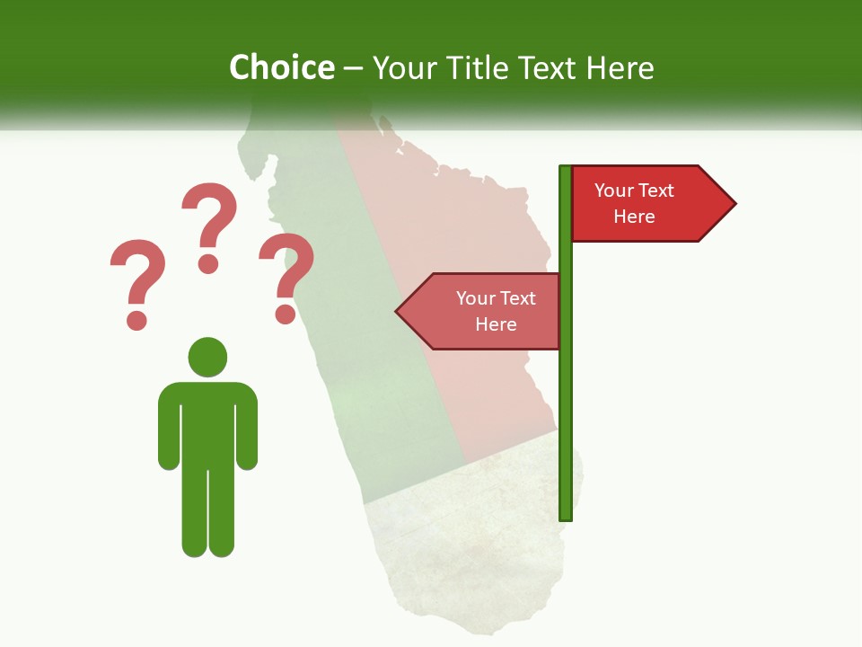 A Map Of The Country Of Italy With The Colors Of The Flag PowerPoint Template