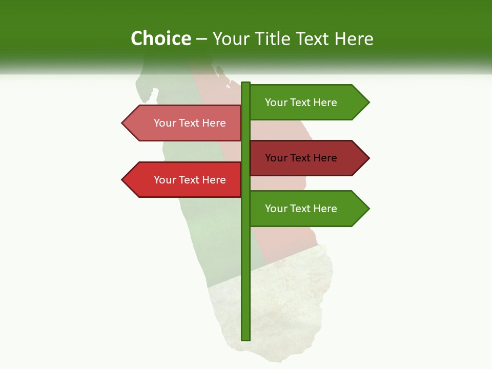A Map Of The Country Of Italy With The Colors Of The Flag PowerPoint Template