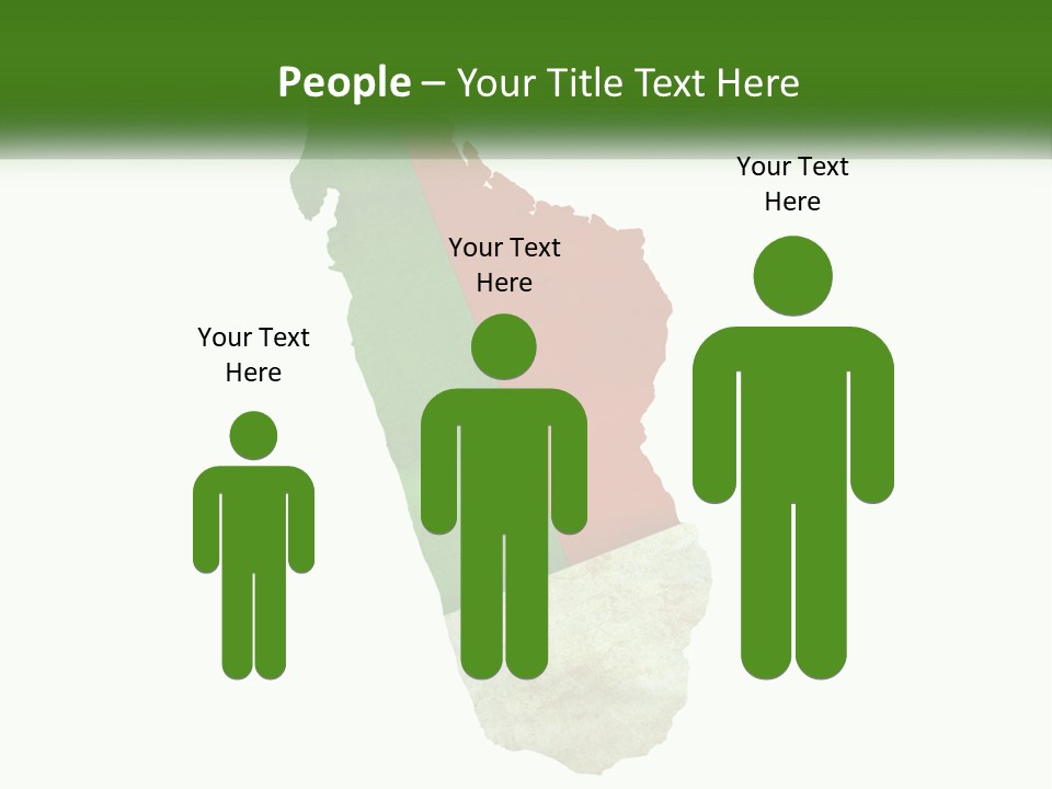 A Map Of The Country Of Italy With The Colors Of The Flag PowerPoint Template