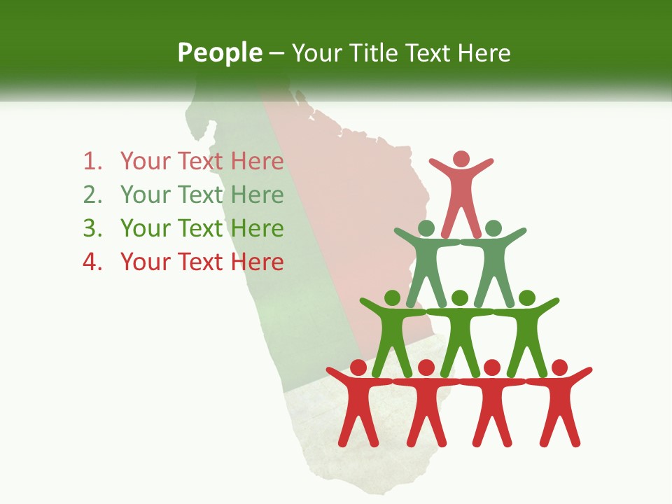 A Map Of The Country Of Italy With The Colors Of The Flag PowerPoint Template