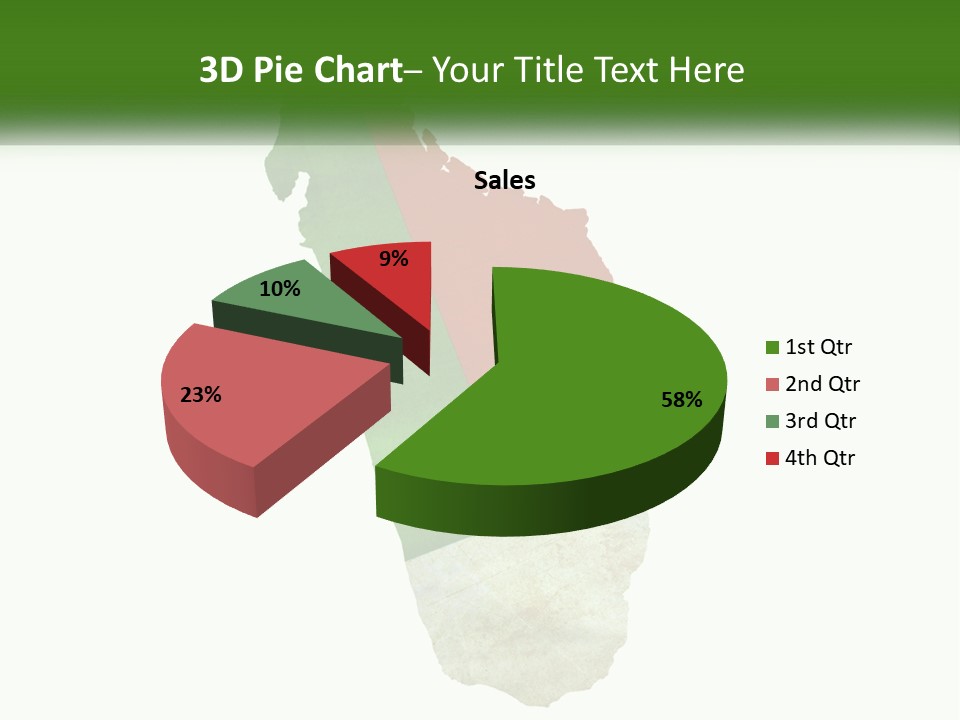 A Map Of The Country Of Italy With The Colors Of The Flag PowerPoint Template