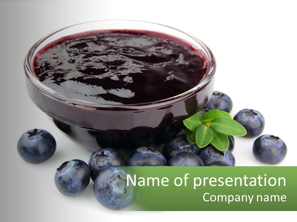 A Bowl Of Blueberries Next To Some Blueberries PowerPoint Template