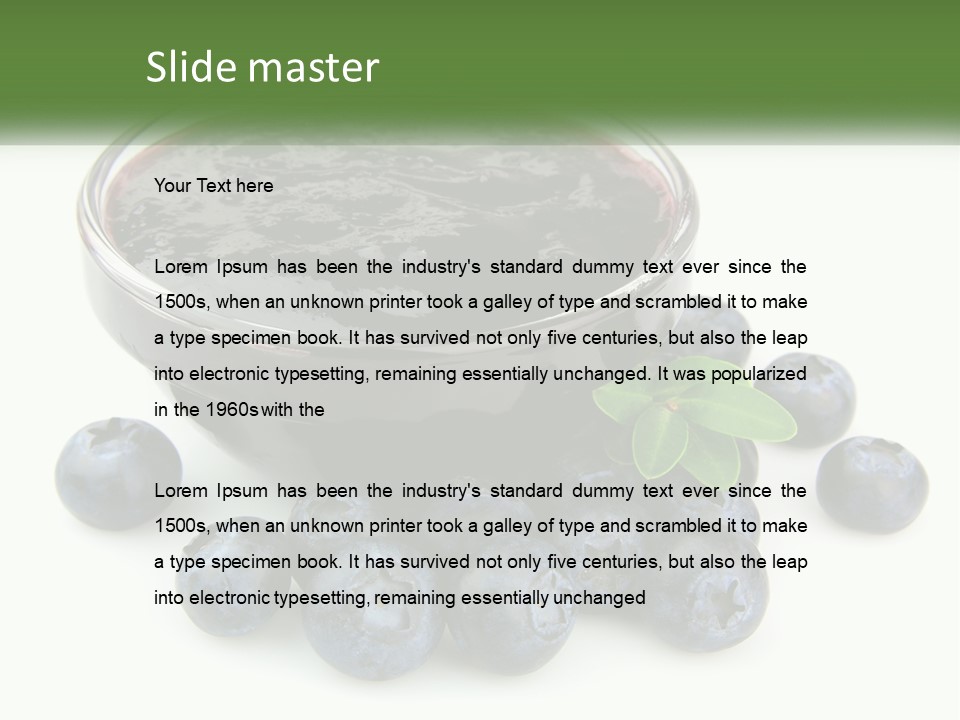 A Bowl Of Blueberries Next To Some Blueberries PowerPoint Template