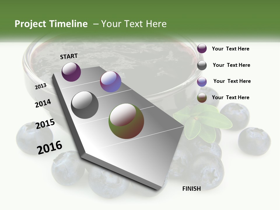 A Bowl Of Blueberries Next To Some Blueberries PowerPoint Template