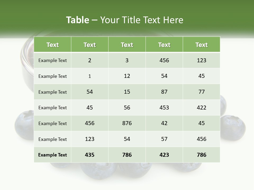 A Bowl Of Blueberries Next To Some Blueberries PowerPoint Template