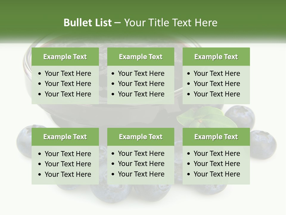 A Bowl Of Blueberries Next To Some Blueberries PowerPoint Template