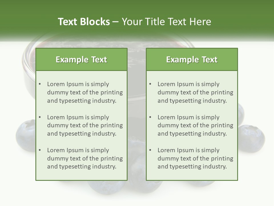 A Bowl Of Blueberries Next To Some Blueberries PowerPoint Template