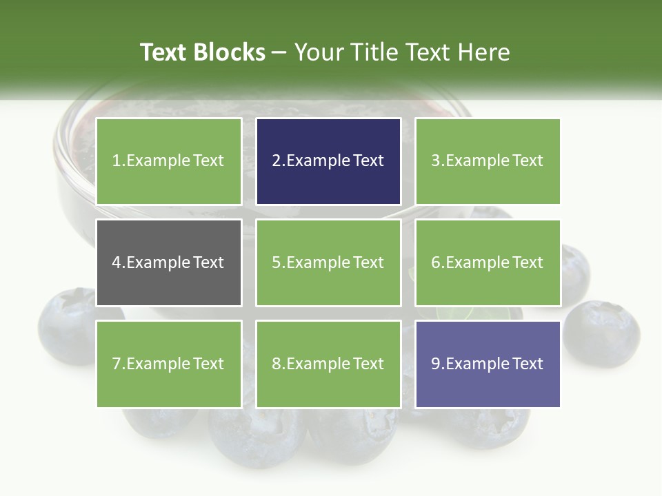 A Bowl Of Blueberries Next To Some Blueberries PowerPoint Template