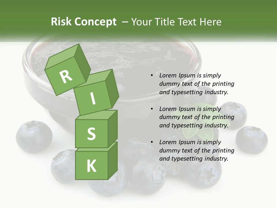 A Bowl Of Blueberries Next To Some Blueberries PowerPoint Template