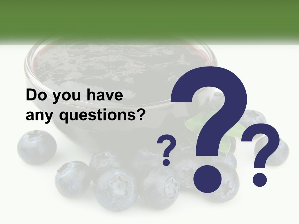 A Bowl Of Blueberries Next To Some Blueberries PowerPoint Template