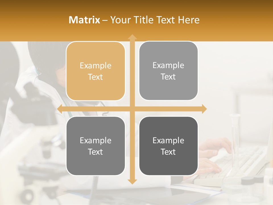 A Man In A Lab Coat Using A Laptop Computer PowerPoint Template