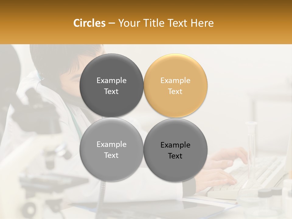 A Man In A Lab Coat Using A Laptop Computer PowerPoint Template