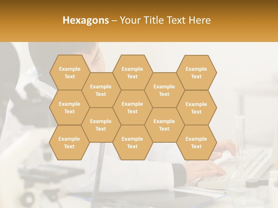 A Man In A Lab Coat Using A Laptop Computer PowerPoint Template
