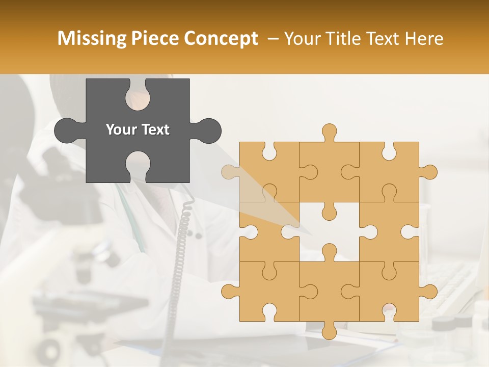 A Man In A Lab Coat Using A Laptop Computer PowerPoint Template