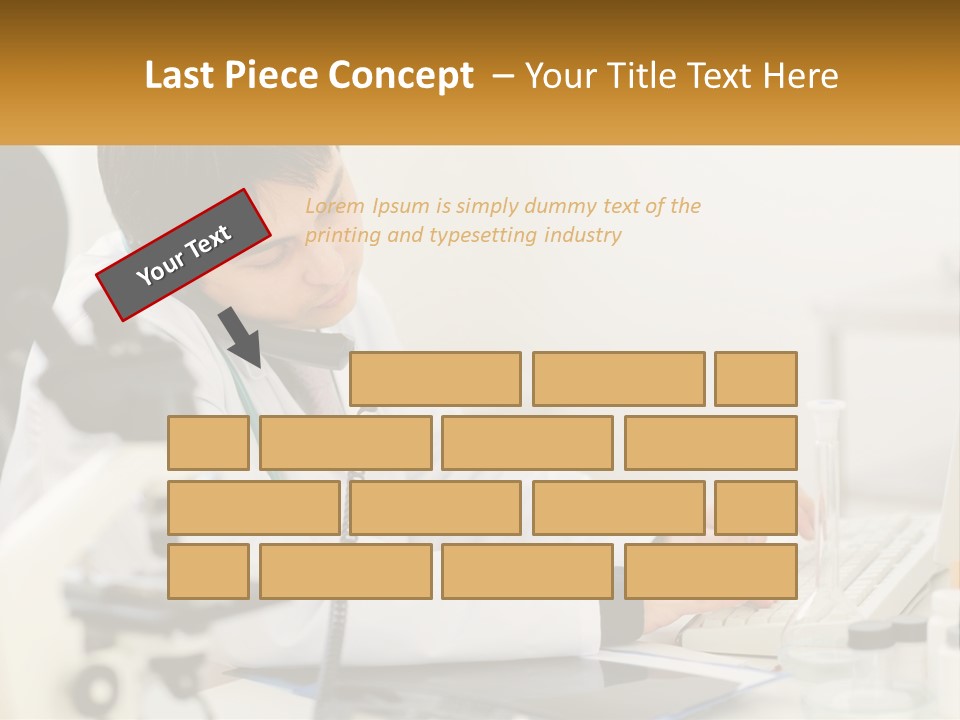A Man In A Lab Coat Using A Laptop Computer PowerPoint Template
