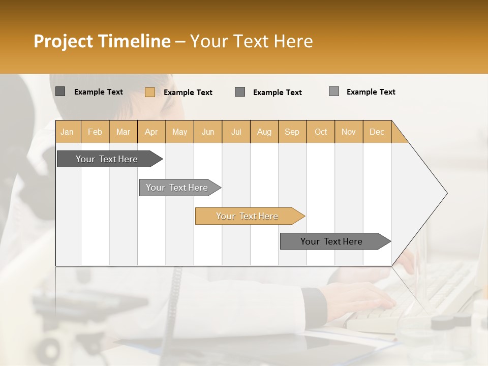 A Man In A Lab Coat Using A Laptop Computer PowerPoint Template
