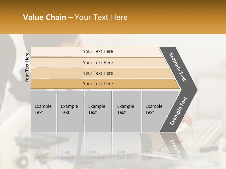A Man In A Lab Coat Using A Laptop Computer PowerPoint Template