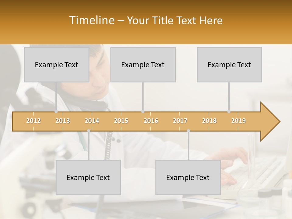 A Man In A Lab Coat Using A Laptop Computer PowerPoint Template