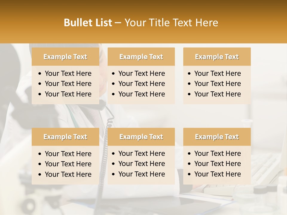 A Man In A Lab Coat Using A Laptop Computer PowerPoint Template