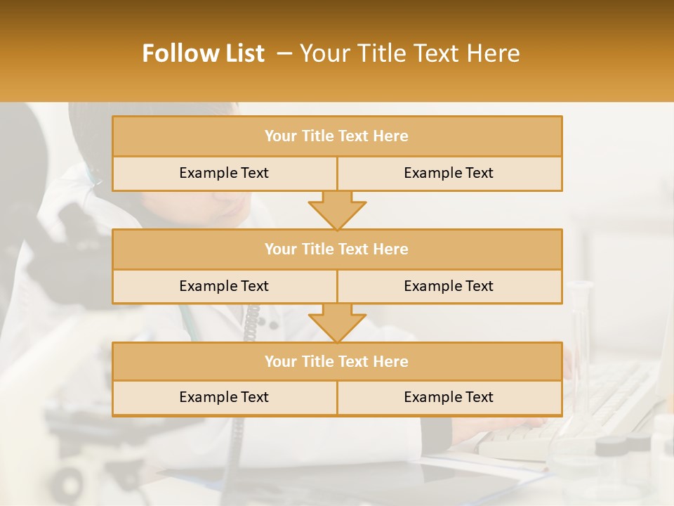 A Man In A Lab Coat Using A Laptop Computer PowerPoint Template