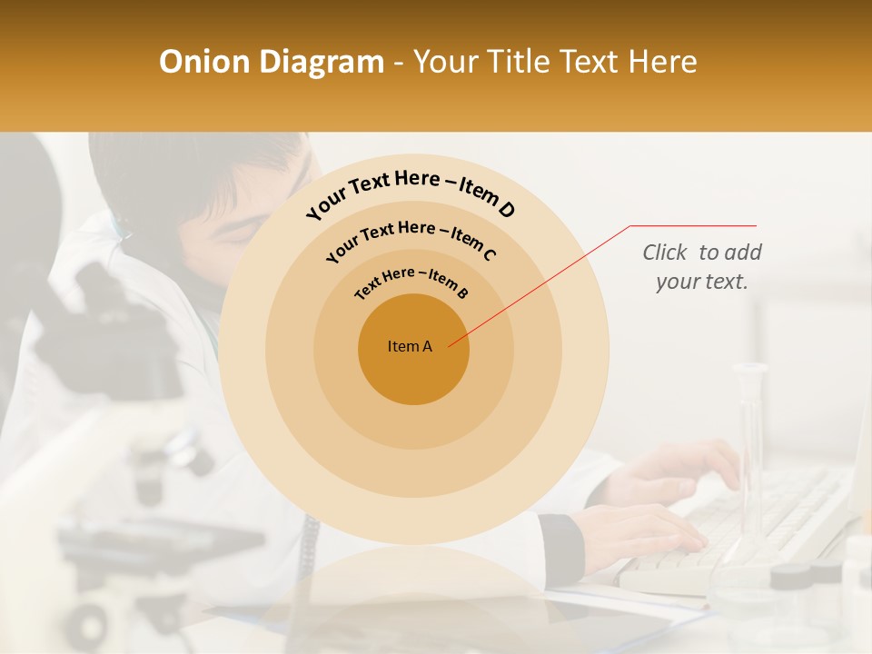 A Man In A Lab Coat Using A Laptop Computer PowerPoint Template