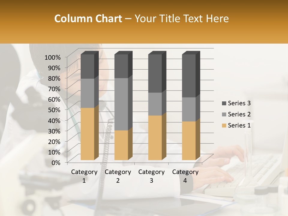 A Man In A Lab Coat Using A Laptop Computer PowerPoint Template